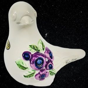 Rosa Ljung Swedish Ceramic Glazed Bird Deco Handmalat Figurine 3.5”T 5”W